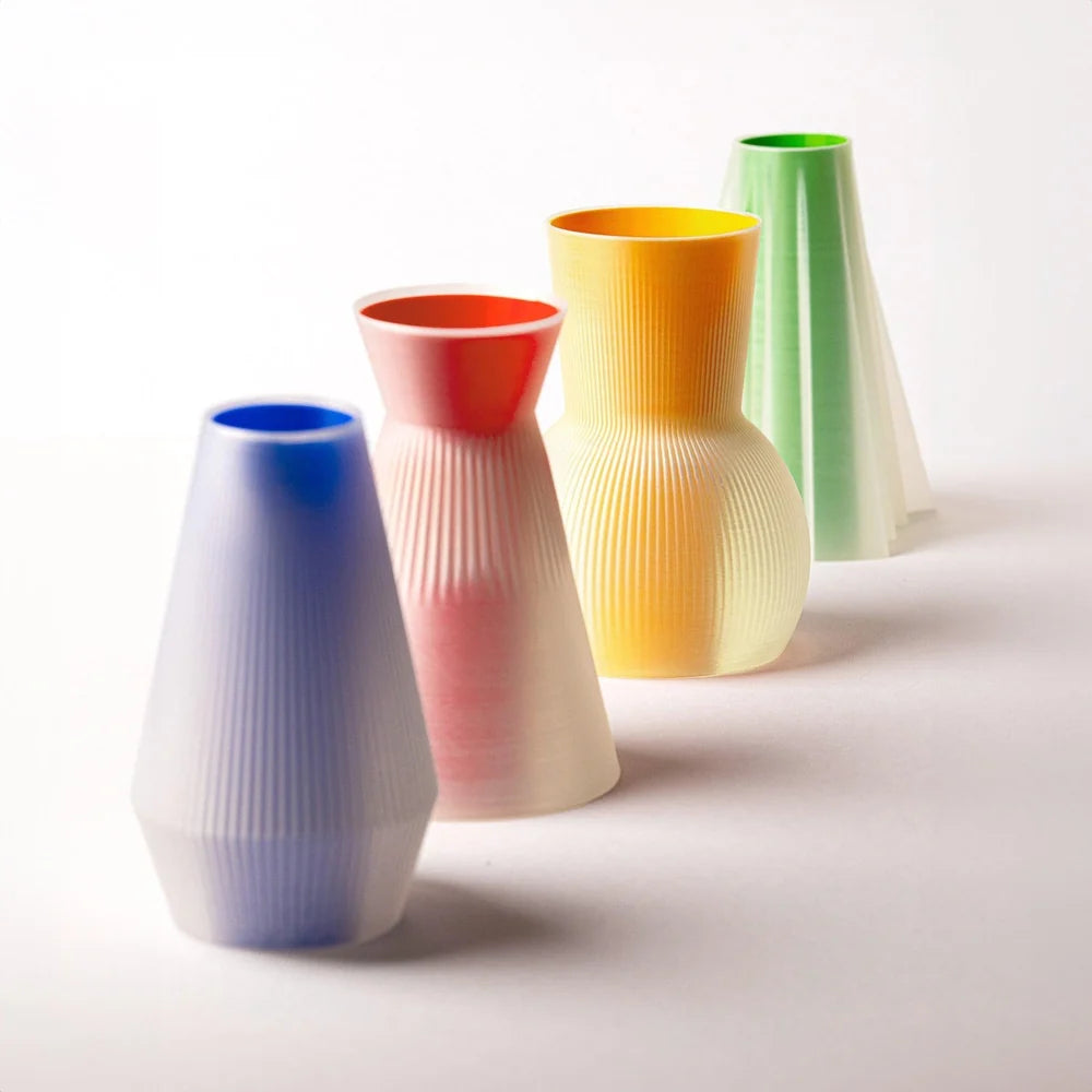 VASO DECORATIVO STAMPATO IN 3D PER FIORI SECCHI, H 18 CM