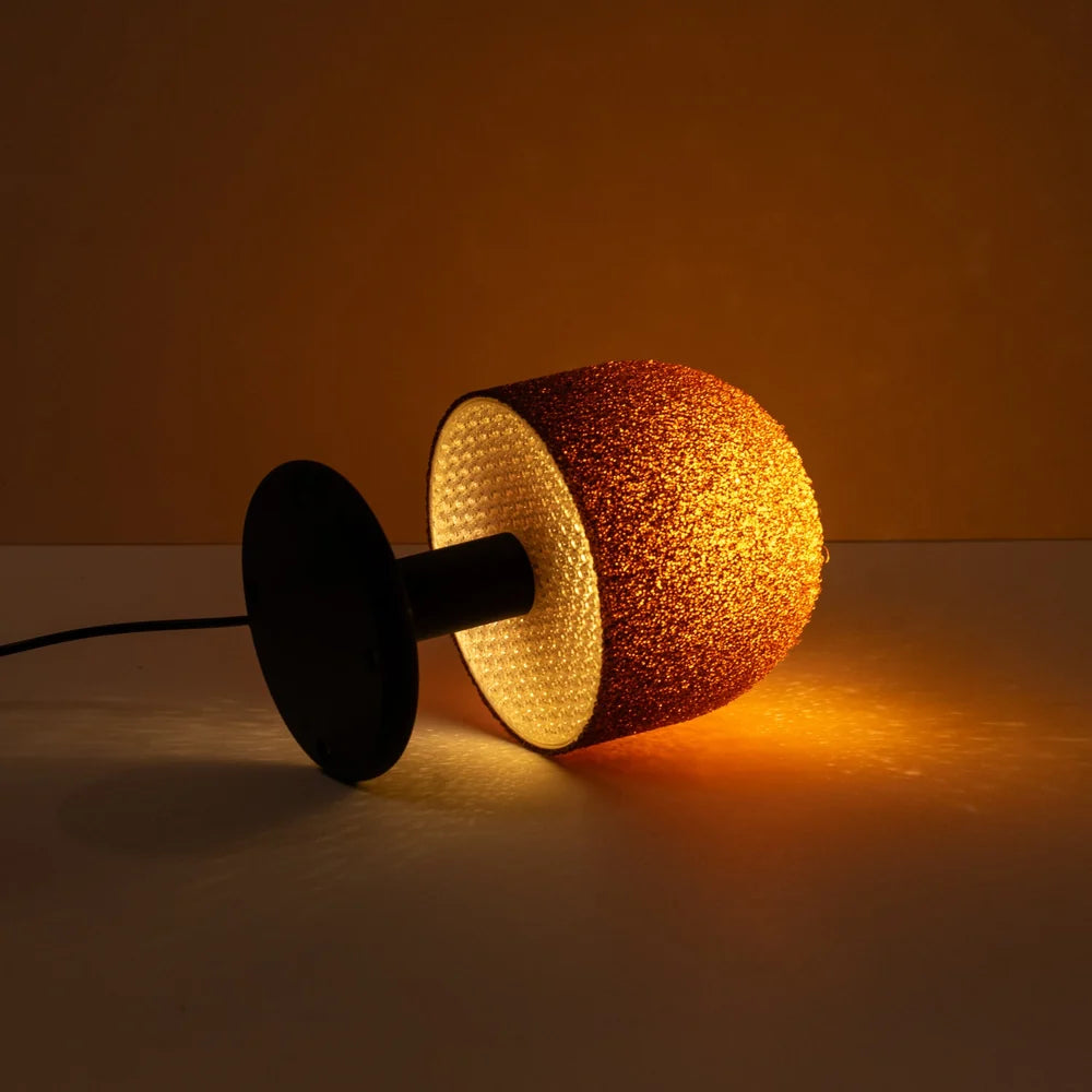 LAMPADA LED A FORMA DI FUNGO IN PLA NERO CON ALIMENTAZIONE USB, H 18 CM