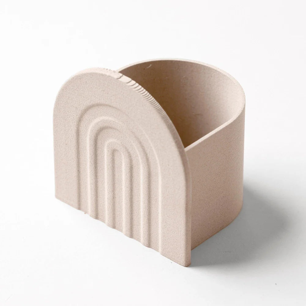 PICCOLO PORTAVASO STAMPATO IN 3D IN LEGNO RICICLATO E MATERIALE A BASE DI AMIDO DI MAIS, Ø 6 CM