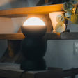 LAMPADA DA TAVOLO NERA IN PLA RICICLATO CON LAMPADINA XXL, H 30 CM