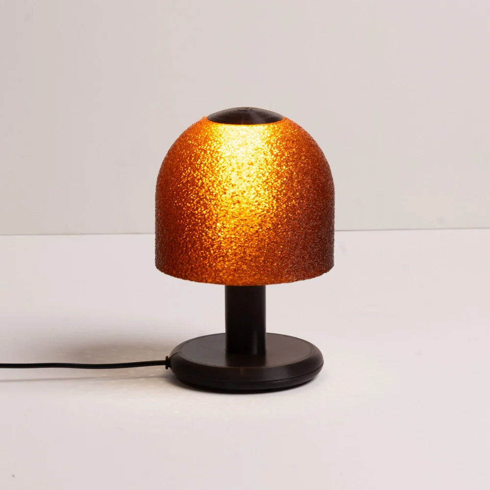 LAMPADA LED A FORMA DI FUNGO IN PLA NERO CON ALIMENTAZIONE USB, H 18 CM