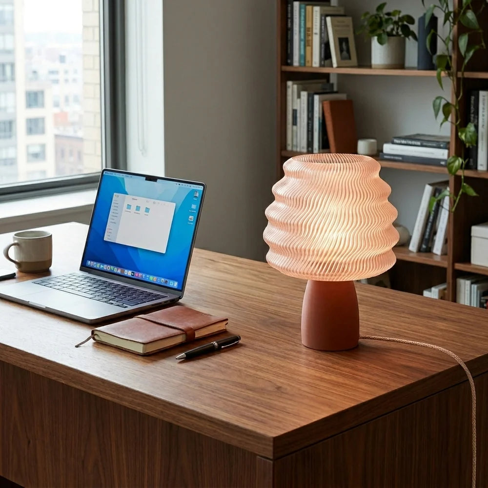 LAMPADA DA TAVOLO IN BIOPLASTICA CON BASE EFFETTO OPACO