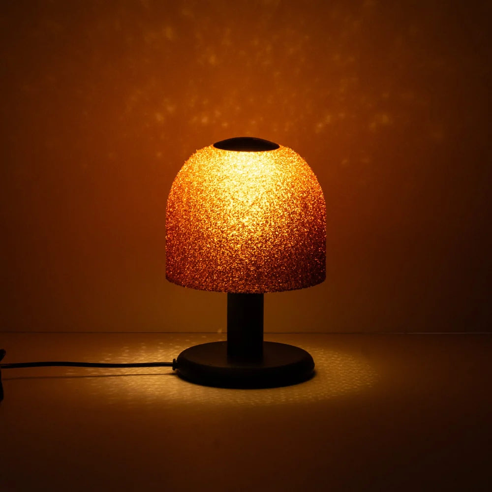 LAMPADA LED A FORMA DI FUNGO IN PLA NERO CON ALIMENTAZIONE USB, H 18 CM